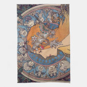 Alphonse Mucha , “ Zodiac ” Theedoek (Verticaal)