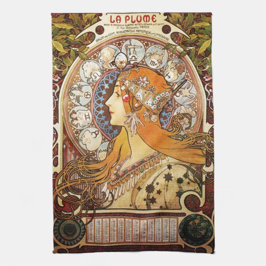 Alphonse Mucha Zodiac Theedoek (Verticaal)