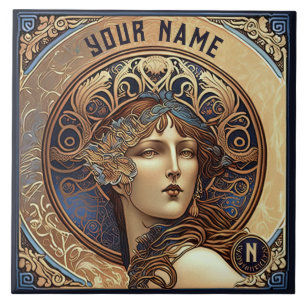 Alphonse Mucha Zodiac Wall Decor Art Nouveau Tegeltje