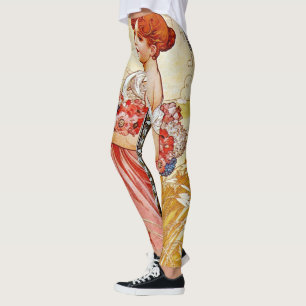 Alphonse Mucha Zomer Leggings