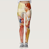 Alphonse Mucha Zomer Leggings (Voorkant)