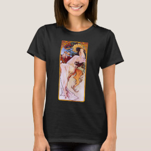 Alphonse Mucha Zomer Seizoen, Vintage Art Nouveau T-shirt