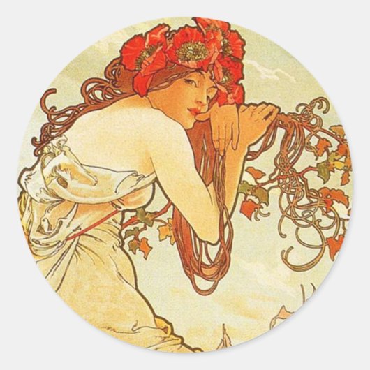 Alphonse Mucha Zomer Stickers (Voorkant)