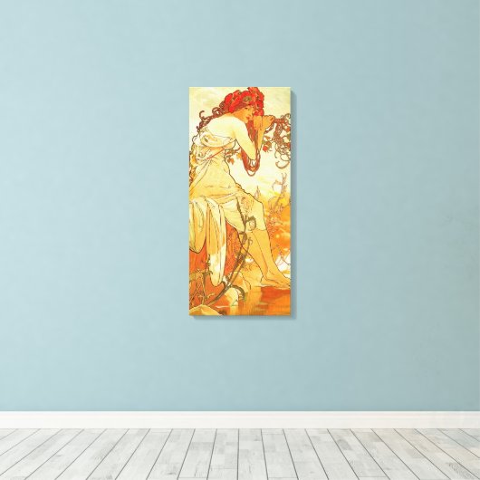 Alphonse Mucha Zomerdoek Poster Canvas Afdruk (Insitu (Houten vloer))