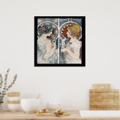 Alphonse Mucha's 2 Faces Vintage Poster (Keuken)