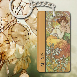 Alphonse Mucha's Edelstenen Topaz Sleutelhanger