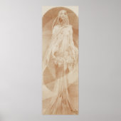 Alphonse Mucha's 'Evocatie' Vrouw Sketch 1897 Poster (Voorkant)
