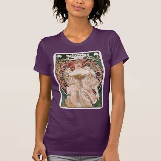 Alphonse Mucha's F. Champenois Imprimeur-Editeur T-shirt (Voorkant)