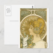Alphonse Mucha's La Plume Briefkaart (Voorkant / Achterkant)