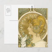 Alphonse Mucha's La Plume Briefkaart (Voorkant / Achterkant)