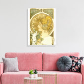 Alphonse Mucha's La Plume Canvas Afdruk (Insitu (Woonkamer))