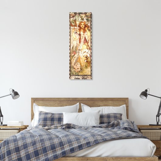 Alphonse Mucha's Maude Adams als Jeanne d'Arc Canvas Afdruk (Insitu (Slaapkamer))