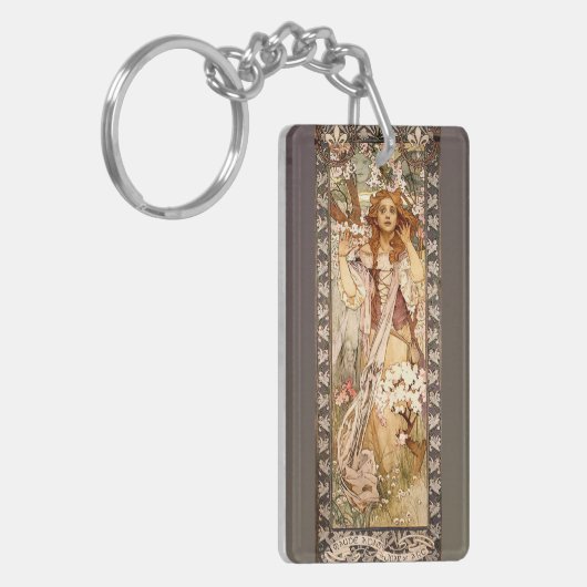 Alphonse Mucha's Maude Adams als Jeanne d'Arc Sleutelhanger (Voorkant Links)