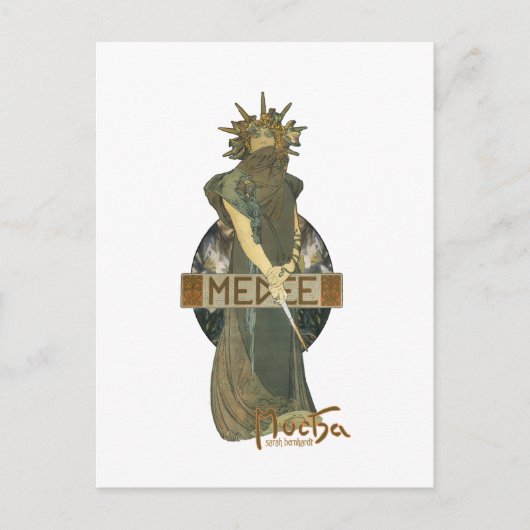 Alphonse Muchas Medee (1898) Briefkaart (Voorkant)