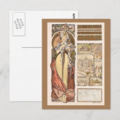 Alphonse Mucha's Oostenrijk op de World Expo Briefkaart (Voorkant / Achterkant)