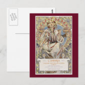 Alphonse Mucha's Slavia 1907 Vintage Briefkaart (Voorkant / Achterkant)