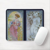 Alphonse Mucha's "Summer and Winter" Muismat (Met muis)