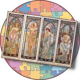 Alphonse Mucha's "Times of Day" - 20x30 Legpuzzel
