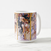 Alphonso Mucha-illustraties op een koffie-Mok Koffiemok (Voorkant rechts)