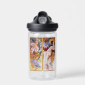 Alphonso Mucha Illustraties op een Waterfles (Voorkant)