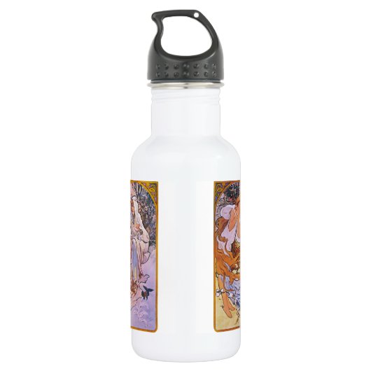 Alphonso Mucha Illustraties op een Waterfles (Achterkant)