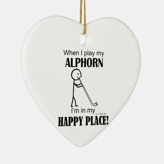 Alphorn Happy Place Keramisch Ornament (Rechts)