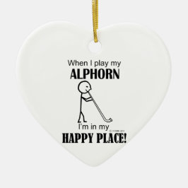 Alphorn Happy Place Keramisch Ornament