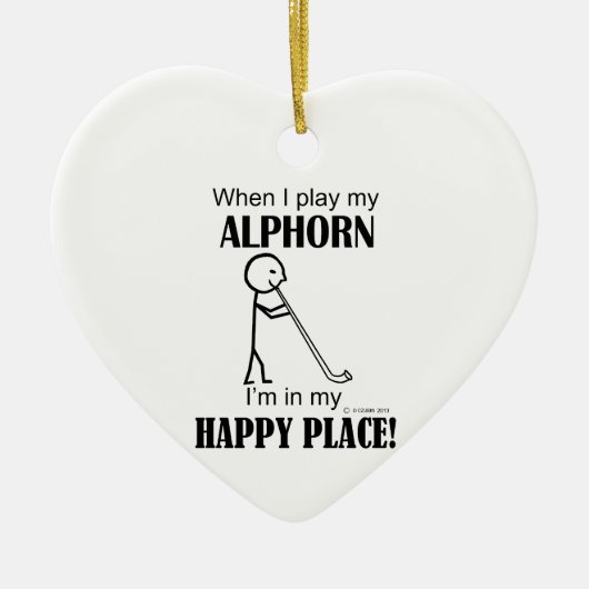 Alphorn Happy Place Keramisch Ornament (Voorkant)