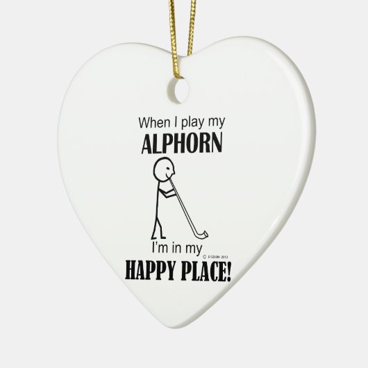 Alphorn Happy Place Keramisch Ornament (Links)