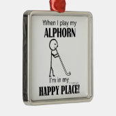 Alphorn Happy Place Metalen Ornament (Rechts)