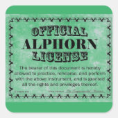Alphorn License Square Sticker (Voorkant)