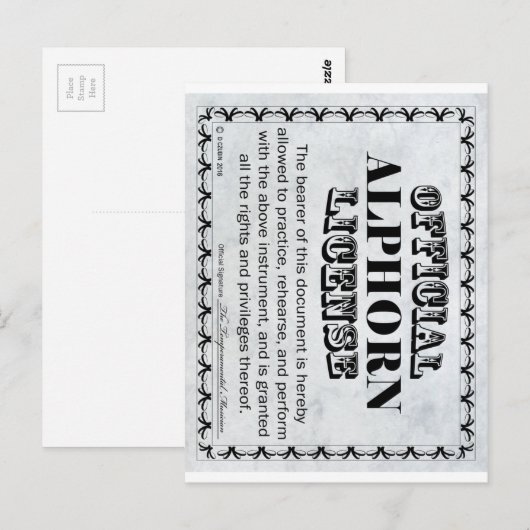 Alphorn-licentie Briefkaart (Voorkant / Achterkant)