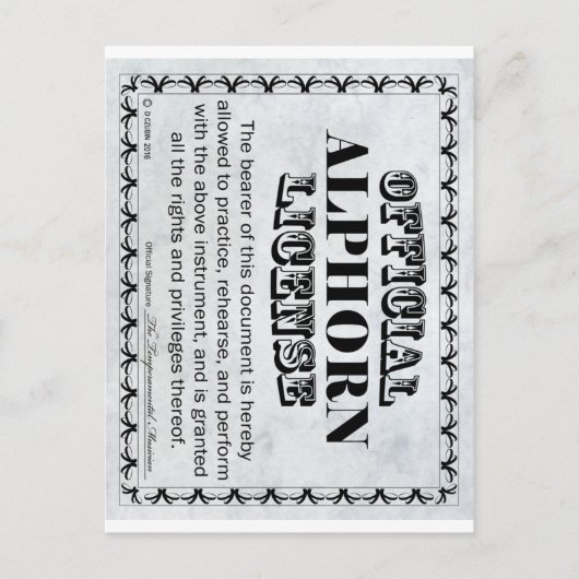 Alphorn-licentie Briefkaart (Voorkant)