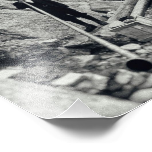 Alphorn Monochrome  Alpine Horn Music Foto Afdruk (Hoek)