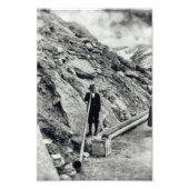 Alphorn Monochrome  Alpine Horn Music Foto Afdruk (Voorkant)