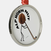 Alphorn Nut Metalen Ornament (Rechts)
