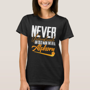 Alphorn Old Man Music-instrument Zwitserland Alps T-shirt