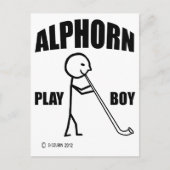 Alphorn Play Boy Briefkaart (Voorkant)
