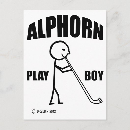 Alphorn Play Boy Briefkaart (Voorkant)