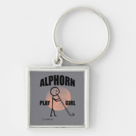 Alphorn Play Girl Sleutelhanger