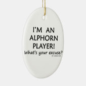 Alphorn Player Pardon Keramisch Ornament (Rechts)