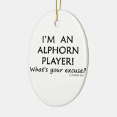 Alphorn Player Pardon Keramisch Ornament (Links)