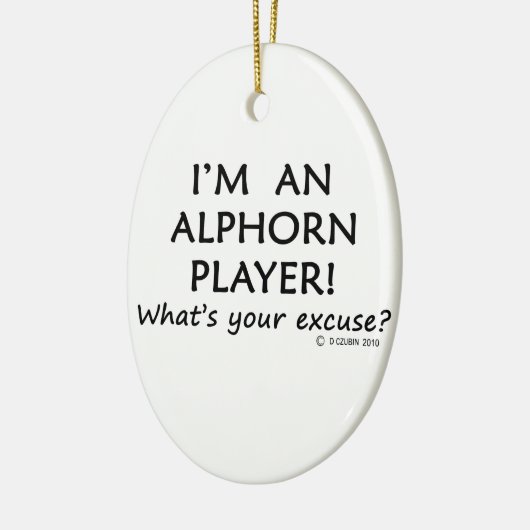 Alphorn Player Pardon Keramisch Ornament (Links)