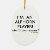 Alphorn Player Pardon Keramisch Ornament (Voorkant)