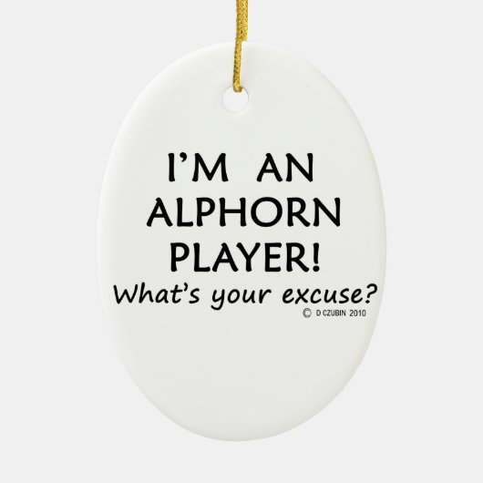 Alphorn Player Pardon Keramisch Ornament (Voorkant)