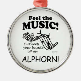Alphorn voelt de muziek metalen ornament