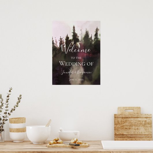 Alpiene berg Welkom bij ons huwelijk | Poster (Keuken)