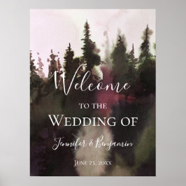 Alpiene berg Welkom bij ons huwelijk | Poster