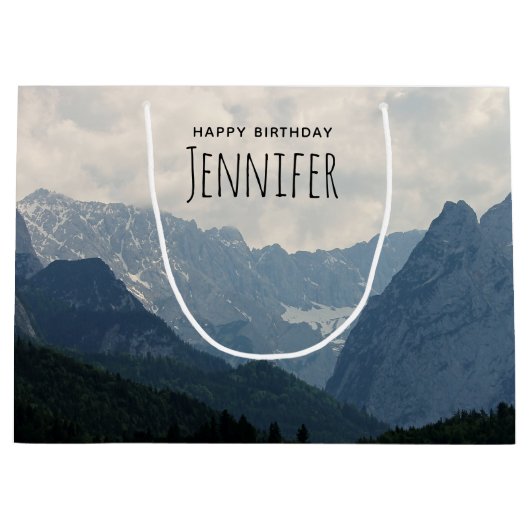 Alpiene bergen Land Natuur Birthday Foto Groot Cadeauzakje (Voorkant)