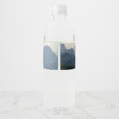 Alpiene bergen Land Natuur Foto Waterfles Etiket (Achterkant)